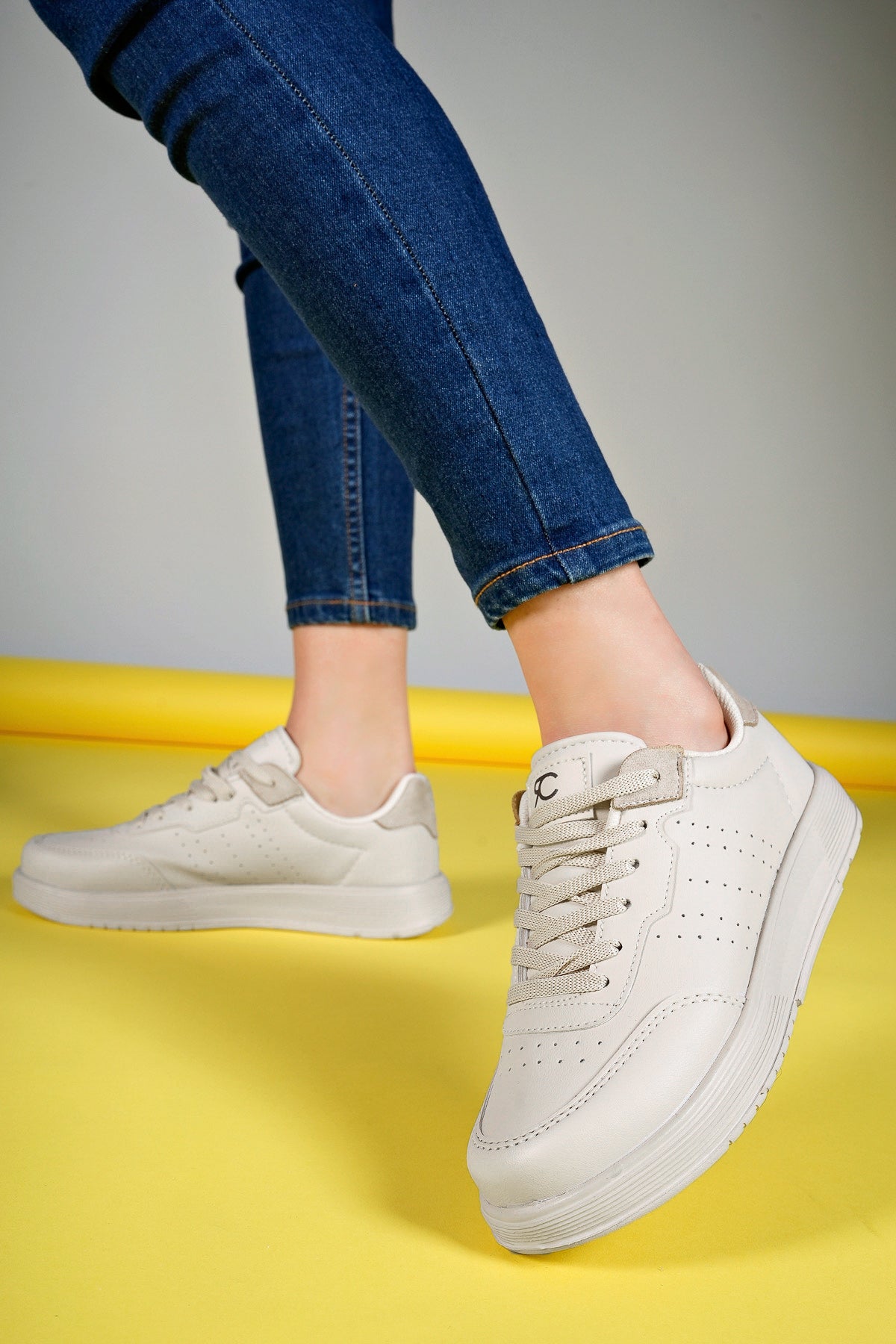 Riccon Glaweth Kadın Sneaker 0012158 Ekru - Riccon