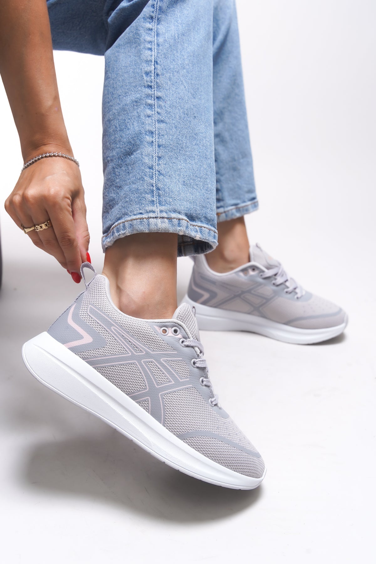 Riccon Graryll Unisex Sneaker 001218 Buz Pudra - Riccon