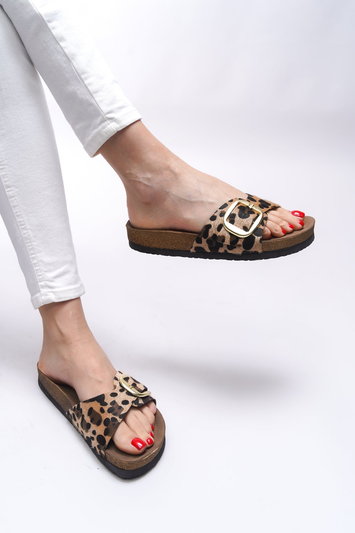 Riccon Hosrathla Kadın Tek Tokalı Terlik 0012603 Leopar - Riccon