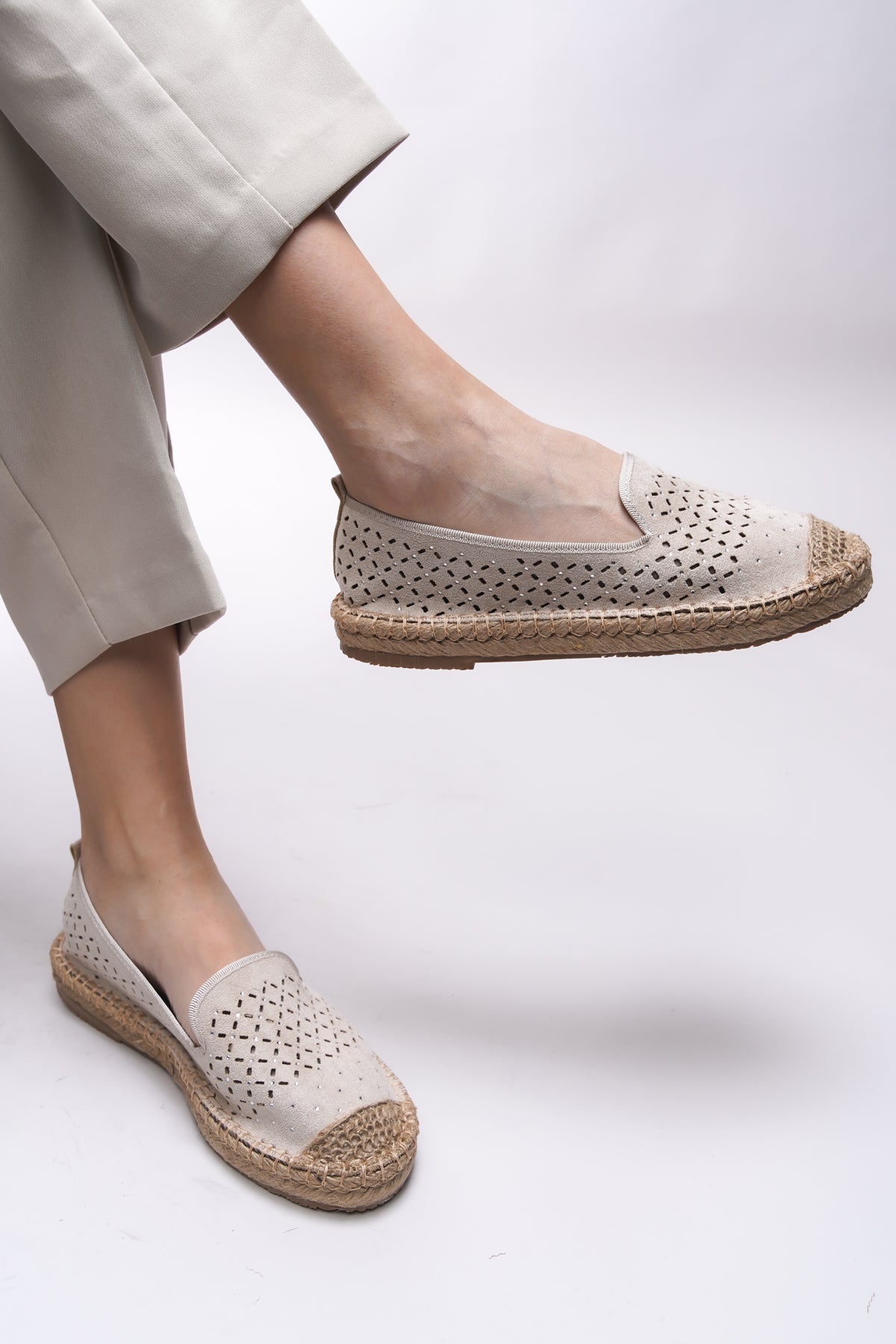 Riccon Iohnalyn Kadın Espadril 00121 Bej - Riccon