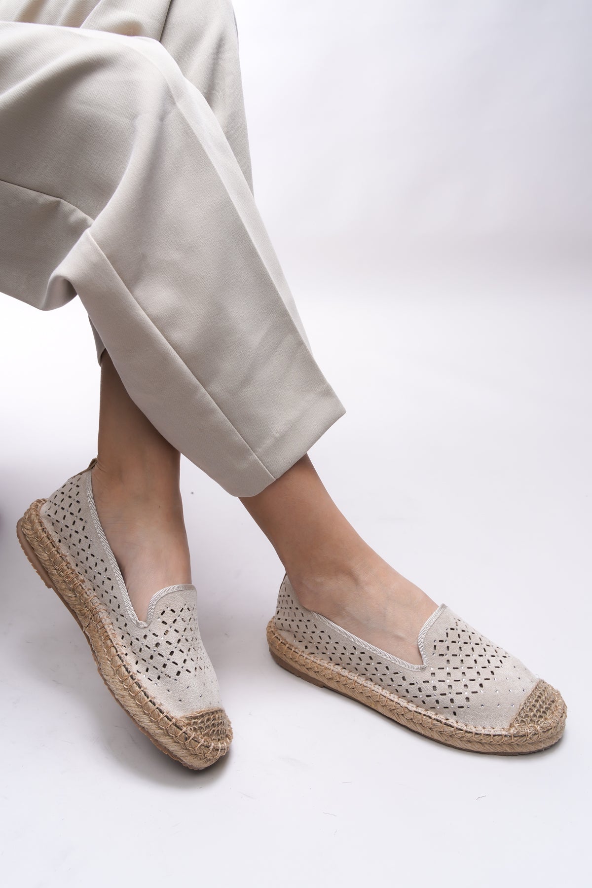 Riccon Iohnalyn Kadın Espadril 00121 Bej - Riccon