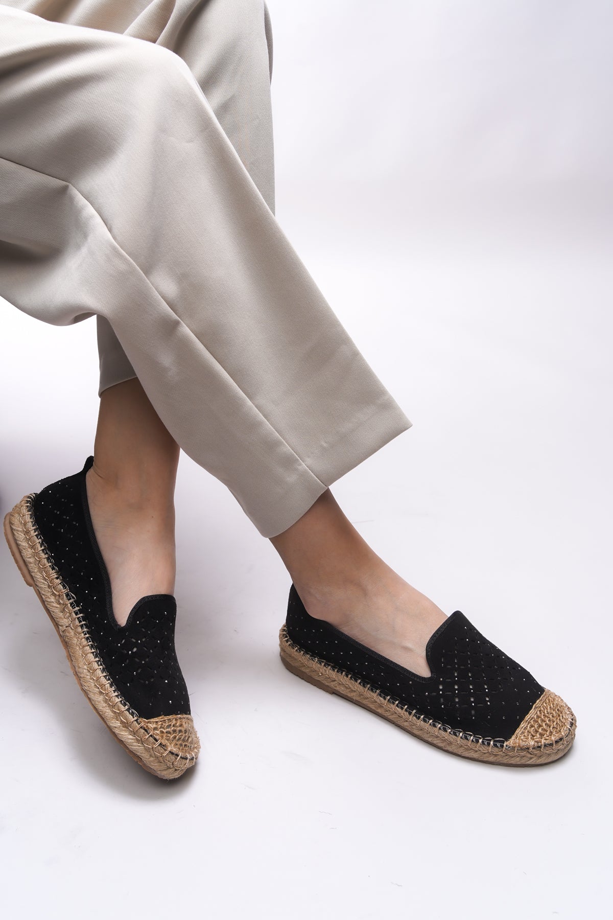 Riccon Iohnalyn Kadın Espadril 00121 Siyah - Riccon