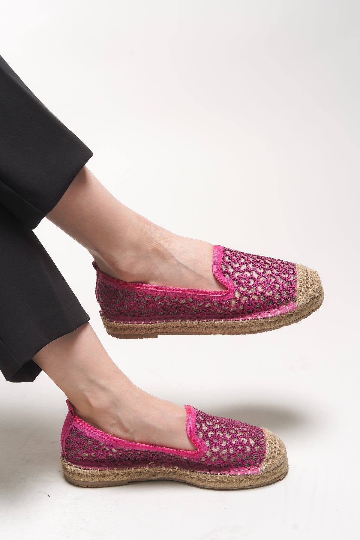 Riccon Jehyeth Kadın Espadril 00128 Fuşya - Riccon