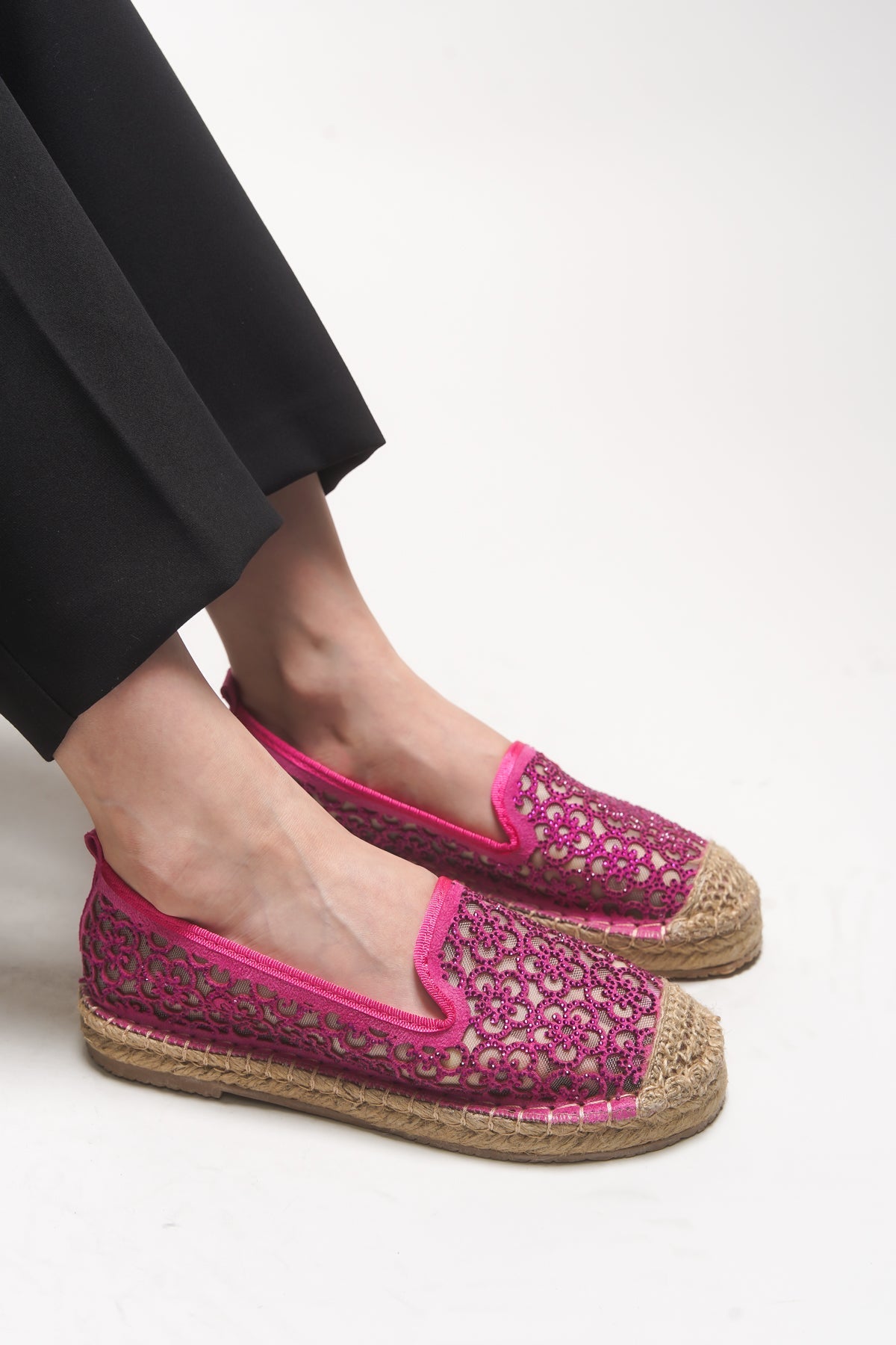 Riccon Jehyeth Kadın Espadril 00128 Fuşya - Riccon