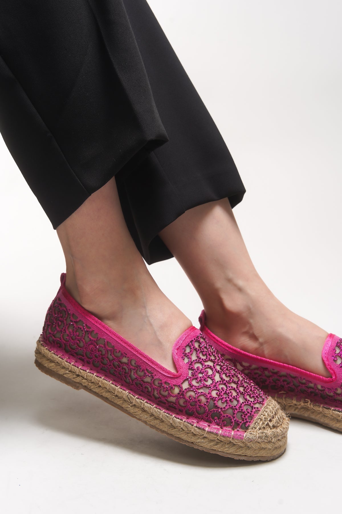 Riccon Jehyeth Kadın Espadril 00128 Fuşya - Riccon
