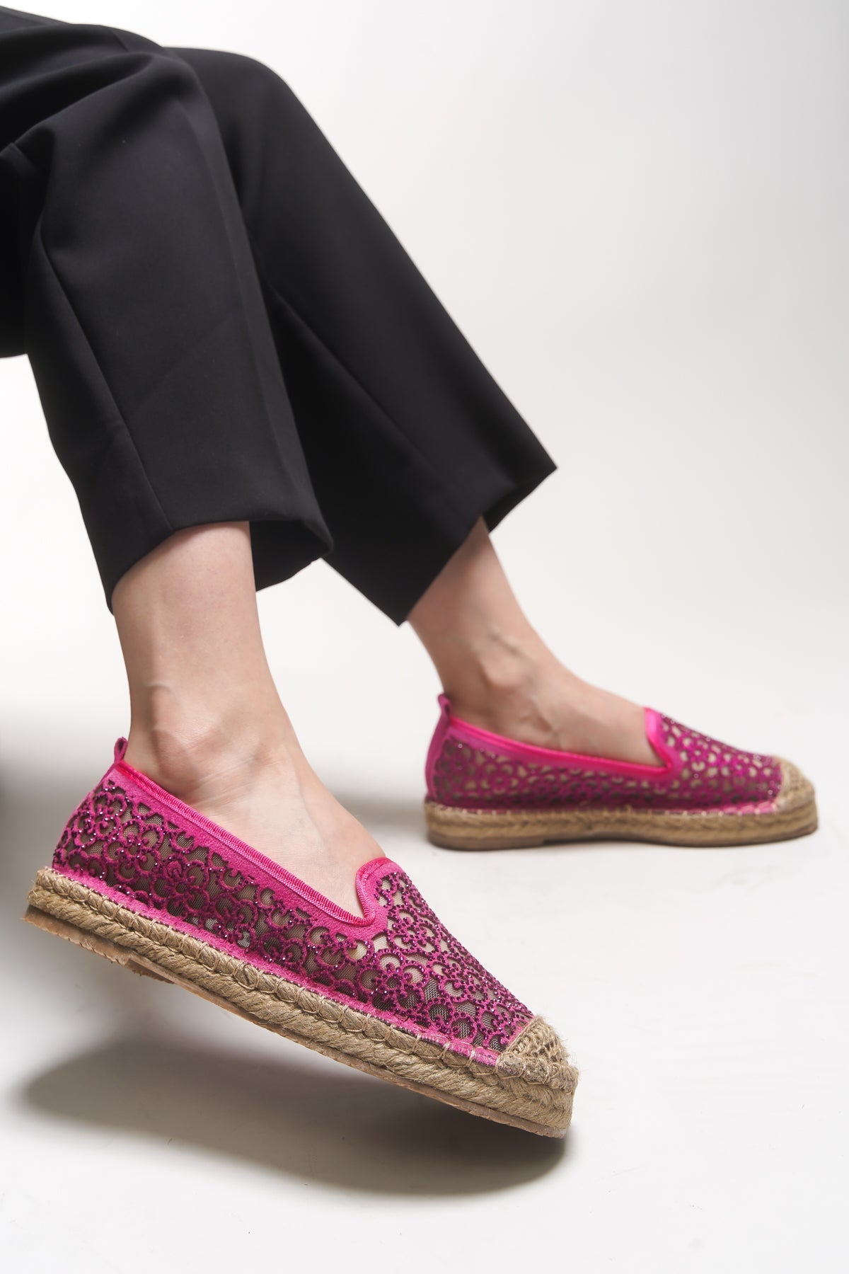Riccon Jehyeth Kadın Espadril 00128 Fuşya - Riccon