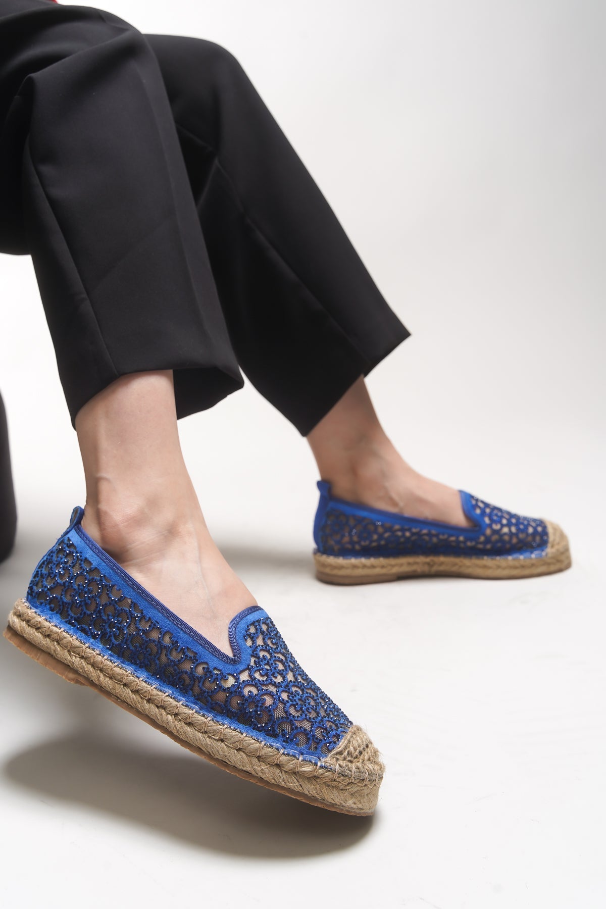 Riccon Jehyeth Kadın Espadril 00128 Mavi - Riccon