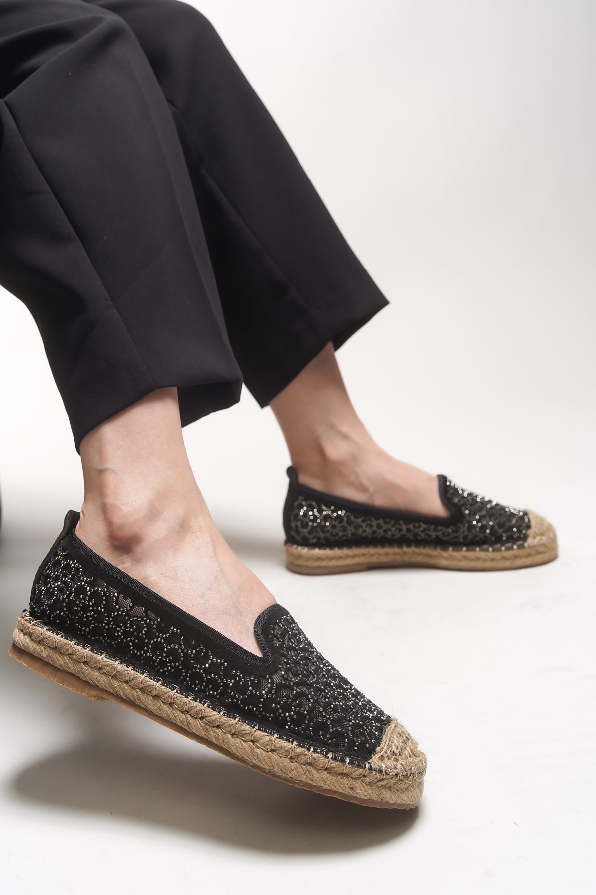 Riccon Jehyeth Kadın Espadril 00128 Siyah - Riccon