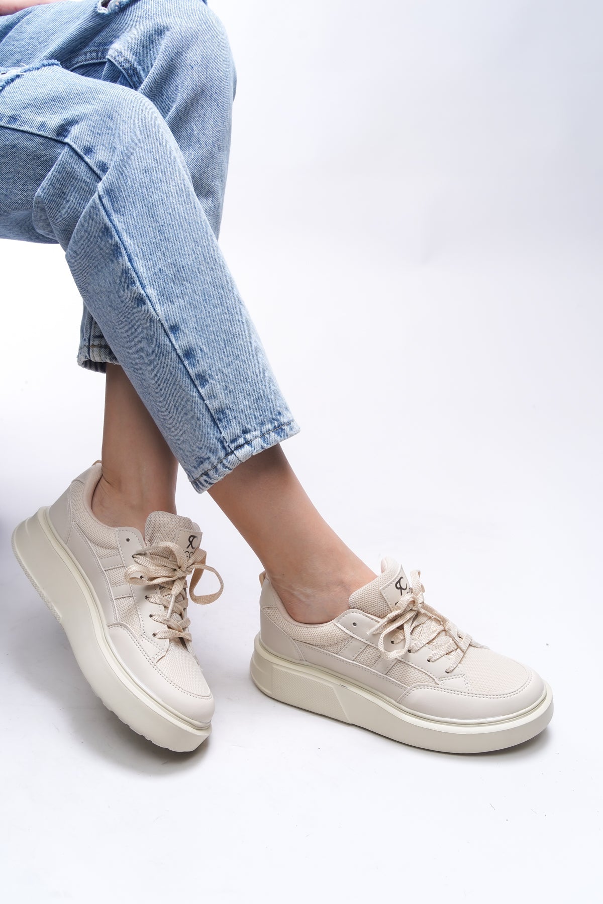 Riccon Kadın Sneaker 0012151 Ekru - Riccon