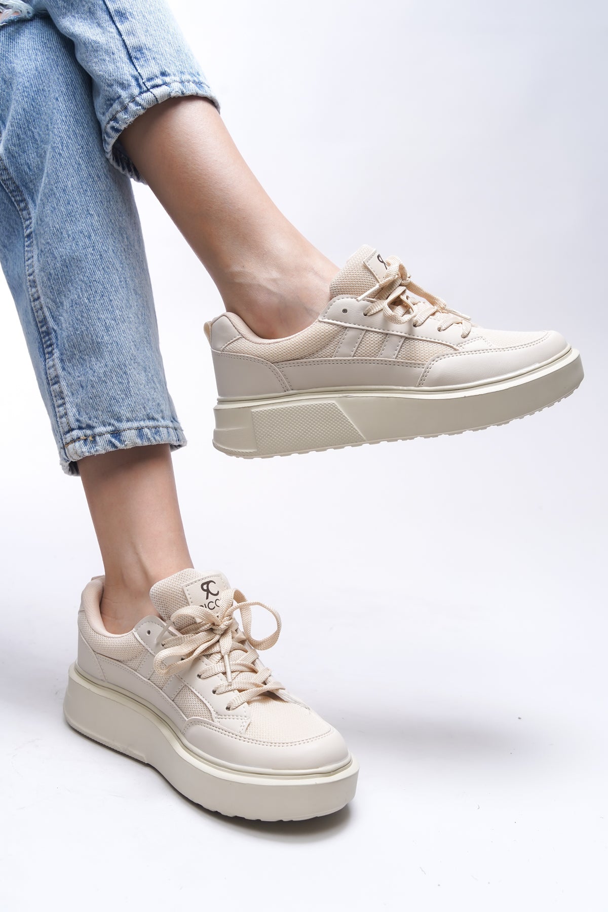 Riccon Kadın Sneaker 0012151 Ekru - Riccon