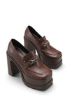 Riccon Kadın Yüksek Topuklu Loafer 00122003 Kahverengi