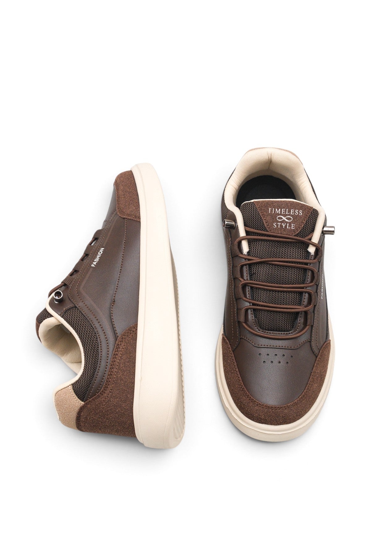 Riccon Larissa Sola Erkek Sneaker 0012055 Kahverengi Bej