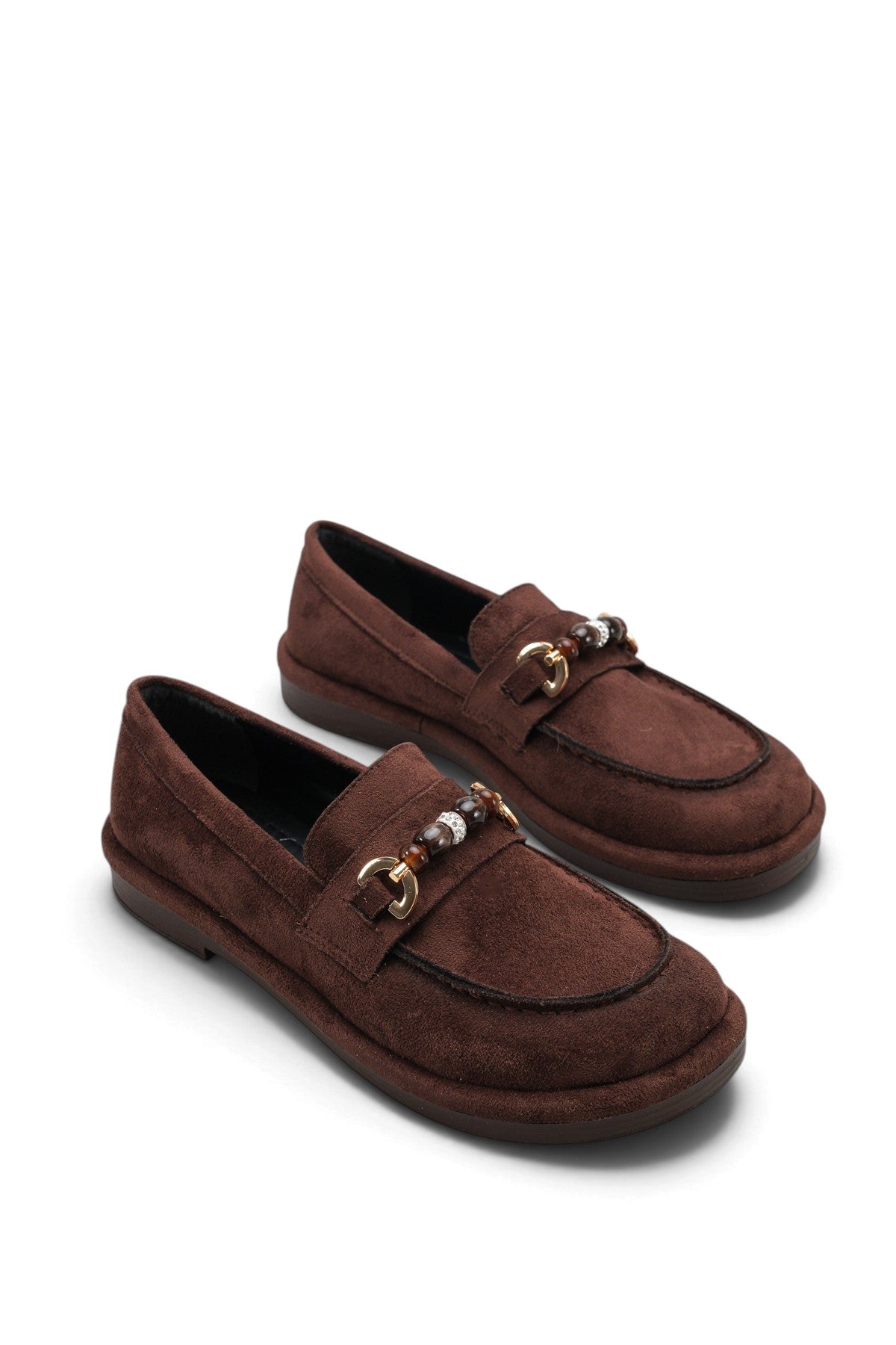 Riccon Maia Vita Kadın Loafer 0012931 Kahverengi Süet