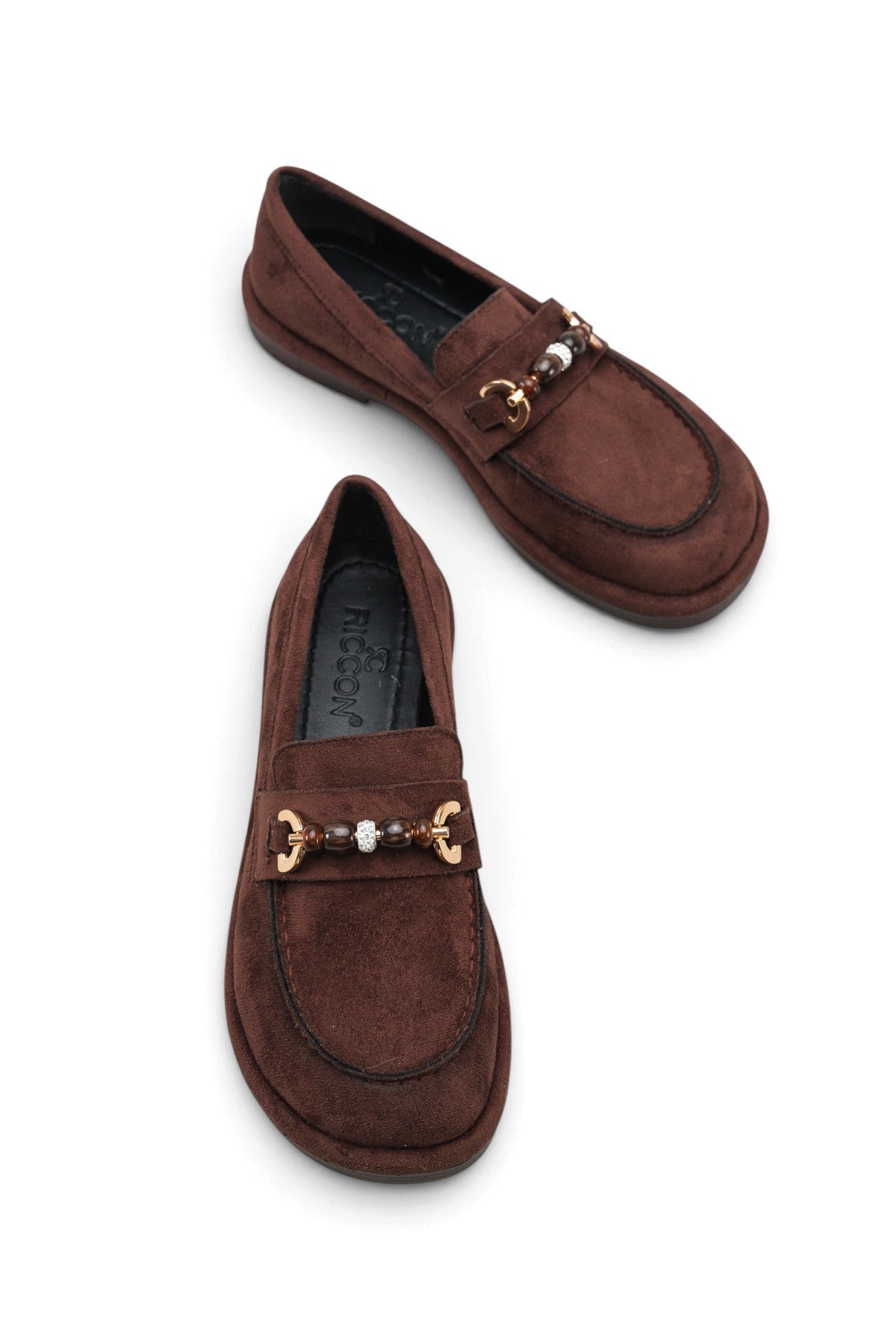 Riccon Maia Vita Kadın Loafer 0012931 Kahverengi Süet