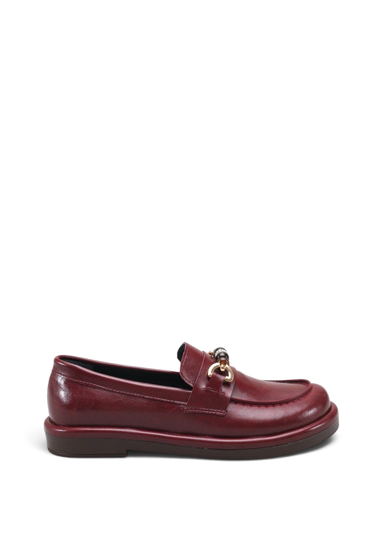 Riccon Maia Vita Kadın Loafer 0012931 Vişne Rustik