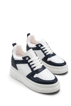 Riccon Mira Alba Kadın Sneaker 0012502 Beyaz Lacivert Cilt