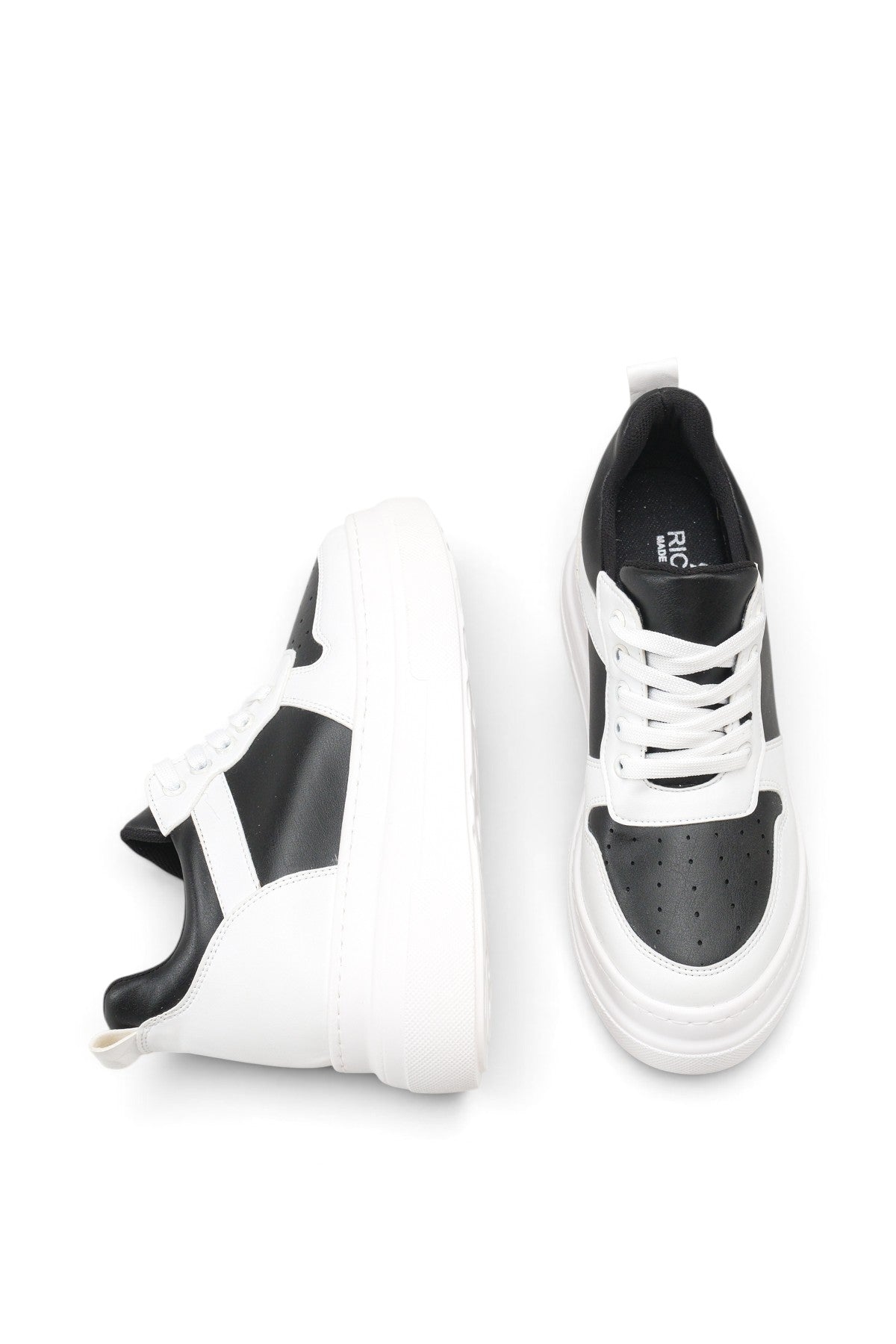 Riccon Mira Alba Kadın Sneaker 0012502 Beyaz Siyah Cilt