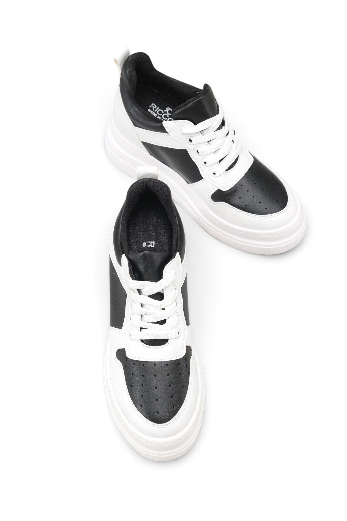 Riccon Mira Alba Kadın Sneaker 0012502 Beyaz Siyah Cilt