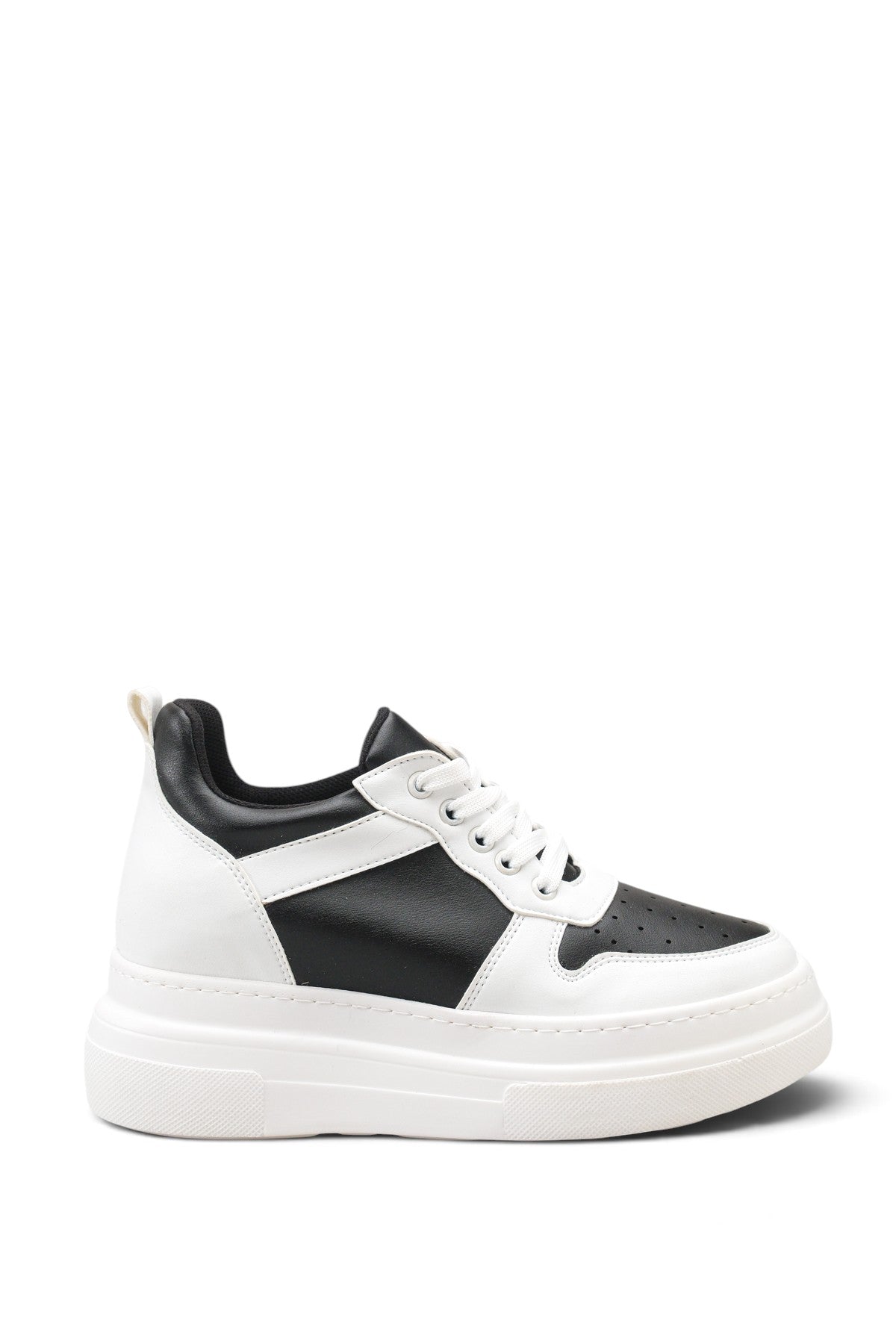 Riccon Mira Alba Kadın Sneaker 0012502 Beyaz Siyah Cilt