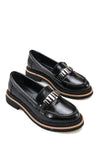 Riccon Mira Gala Kadın Loafer 0012507 Siyah Kırışık Rugan