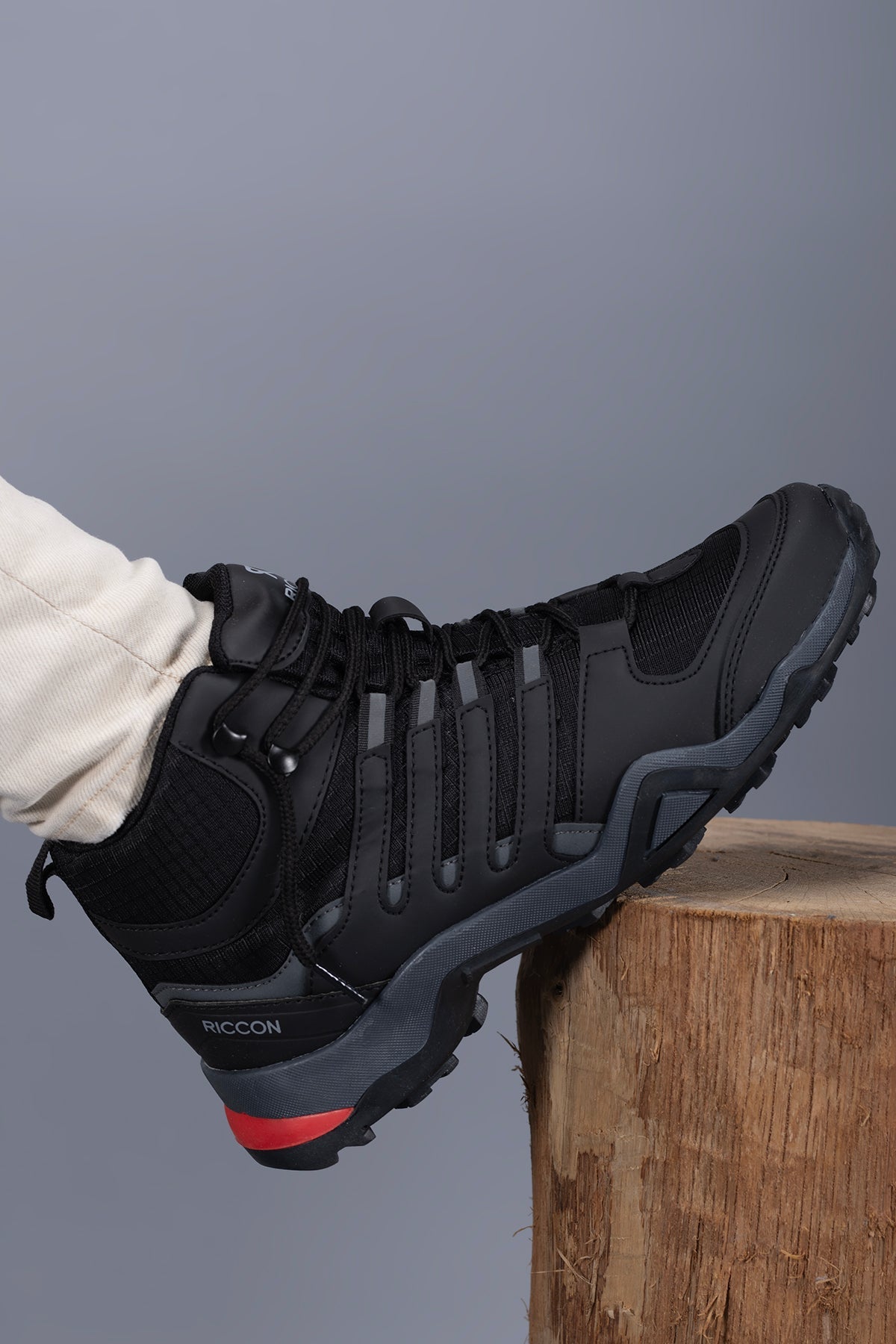 Riccon Nalgail Erkek Trekking Bot 001272 Siyah Kırmızı - Riccon