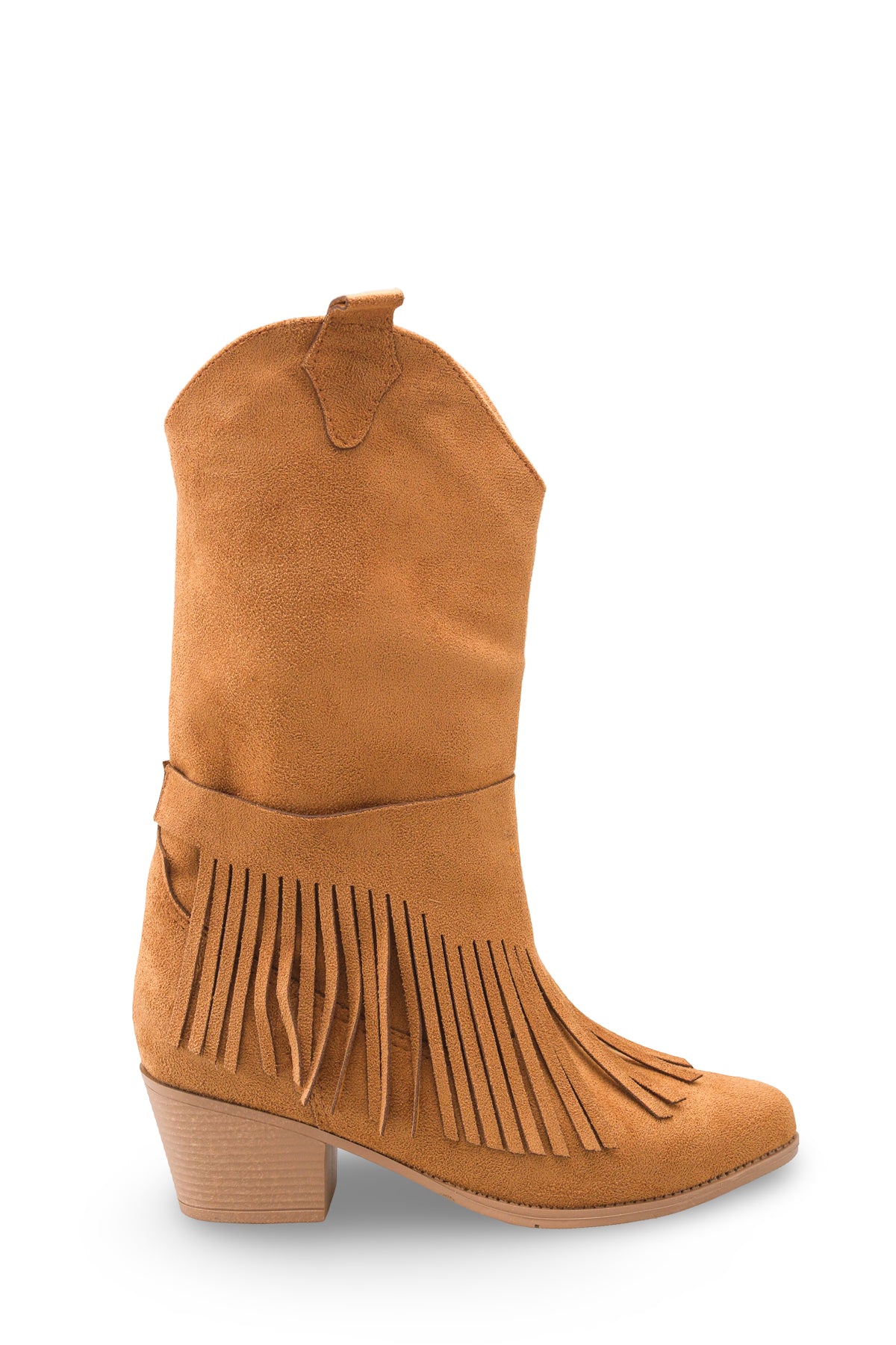 Riccon Nashira Mia Kadın Püsküllü Western Çizme 0012844 Taba Süet