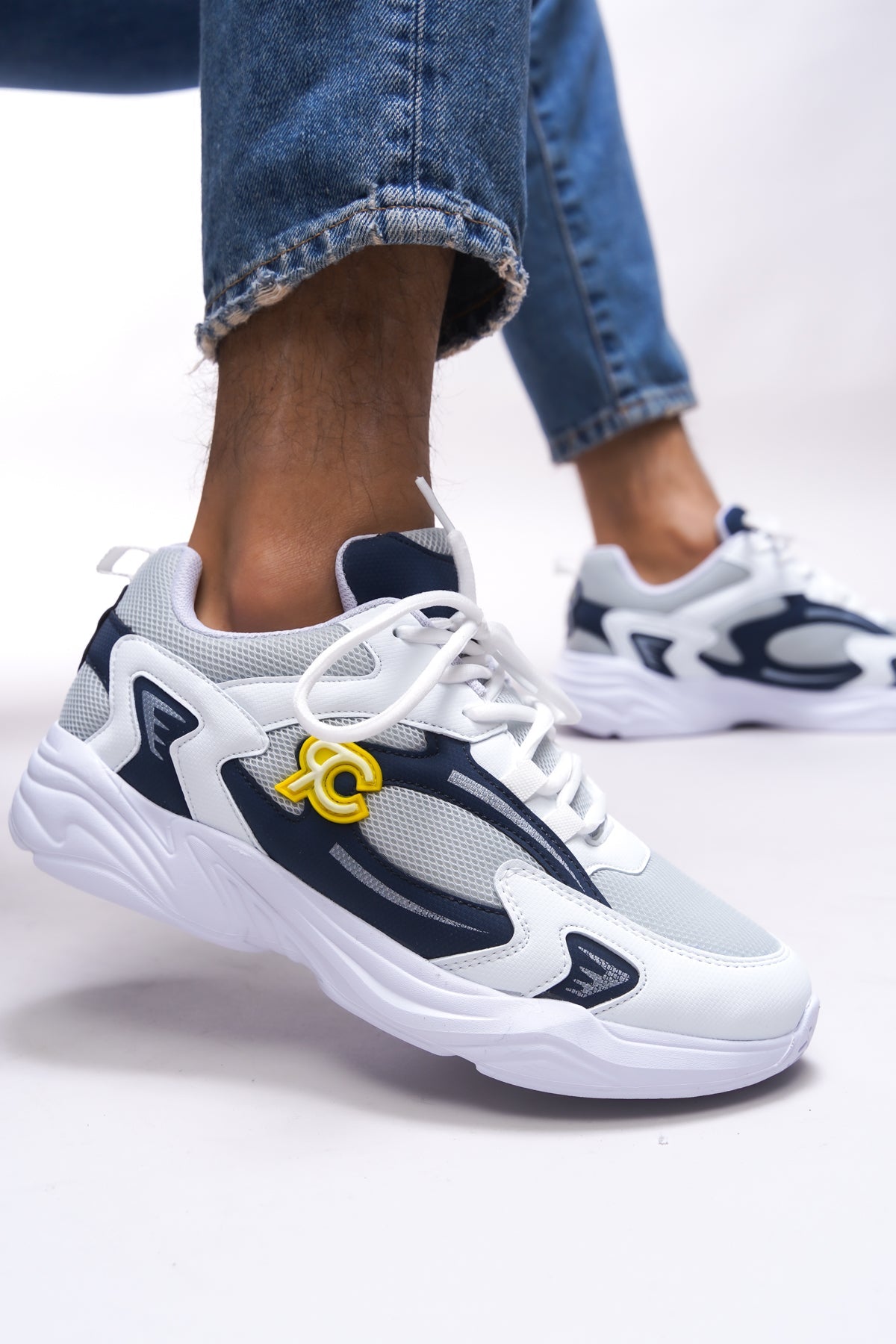 Riccon Niknaith Unisex Sneaker 0012725 Beyaz Lacivert - Riccon