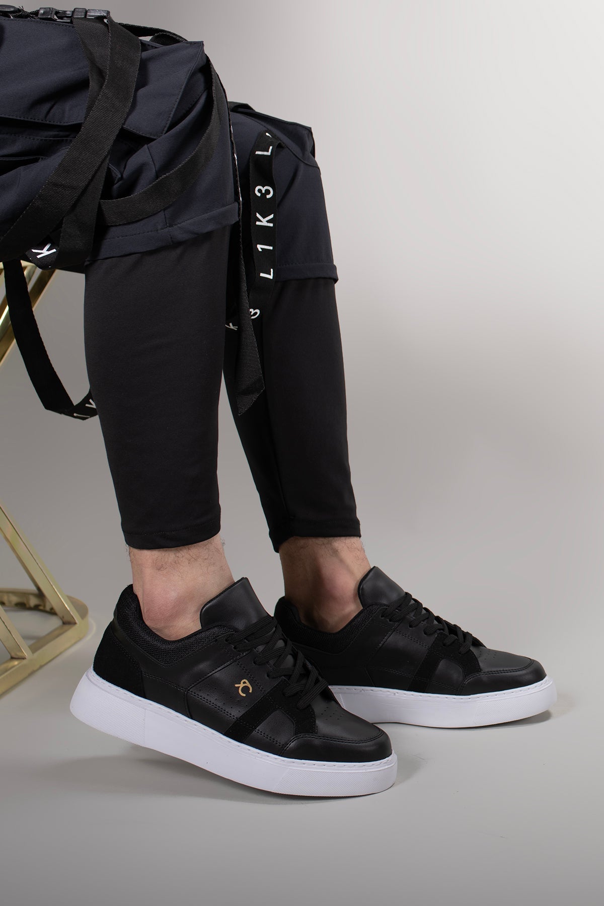 Riccon Njord Unisex Sneaker 00123500 Siyah Beyaz Süet Detay - Riccon
