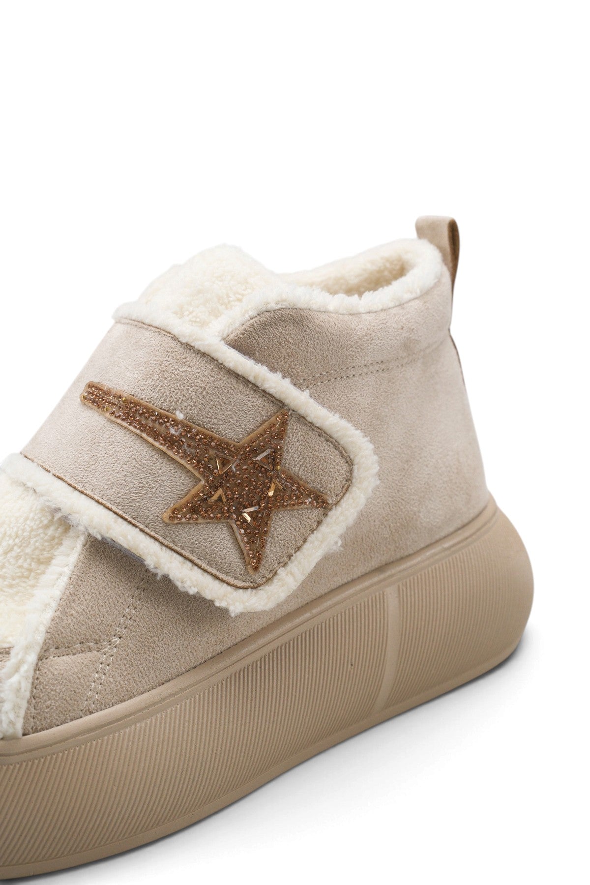 Riccon Nova Gioia Kadın Sneaker Bot 0012945 Bej Bej Kürklü