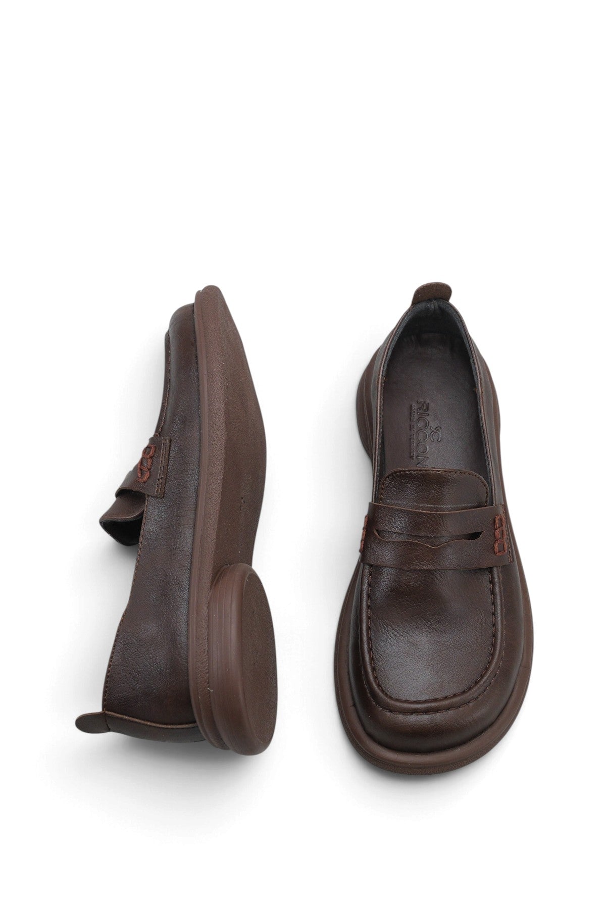 Riccon Nova Serena Kadın Loafer 00121652 Kahverengi Cilt