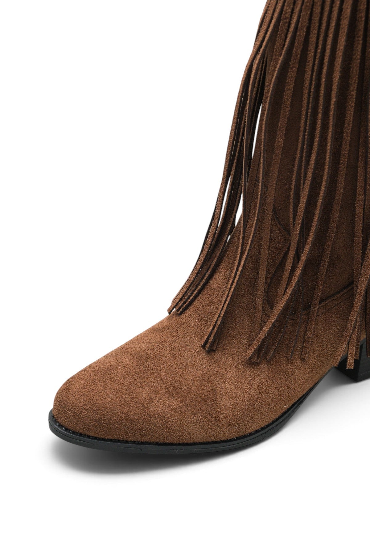 Riccon Phoebe Diva Kadın Püsküllü Western Çizme 0012897 Kahverengi Süet