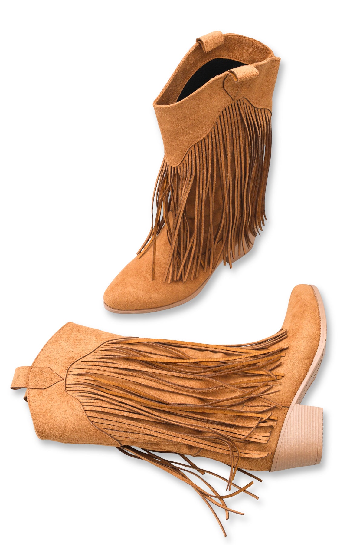 Riccon Phoebe Diva Kadın Püsküllü Western Çizme 0012897 Taba Süet