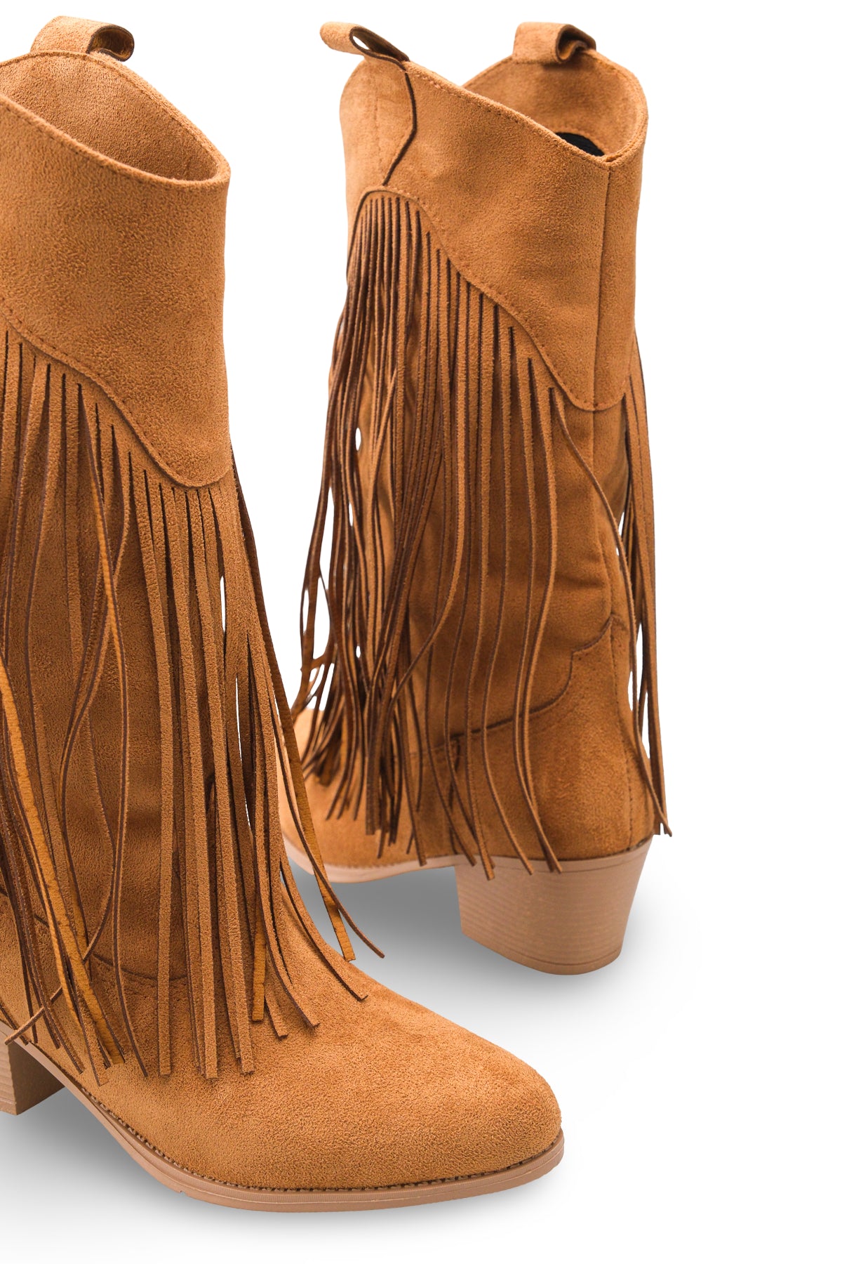 Riccon Phoebe Diva Kadın Püsküllü Western Çizme 0012897 Taba Süet