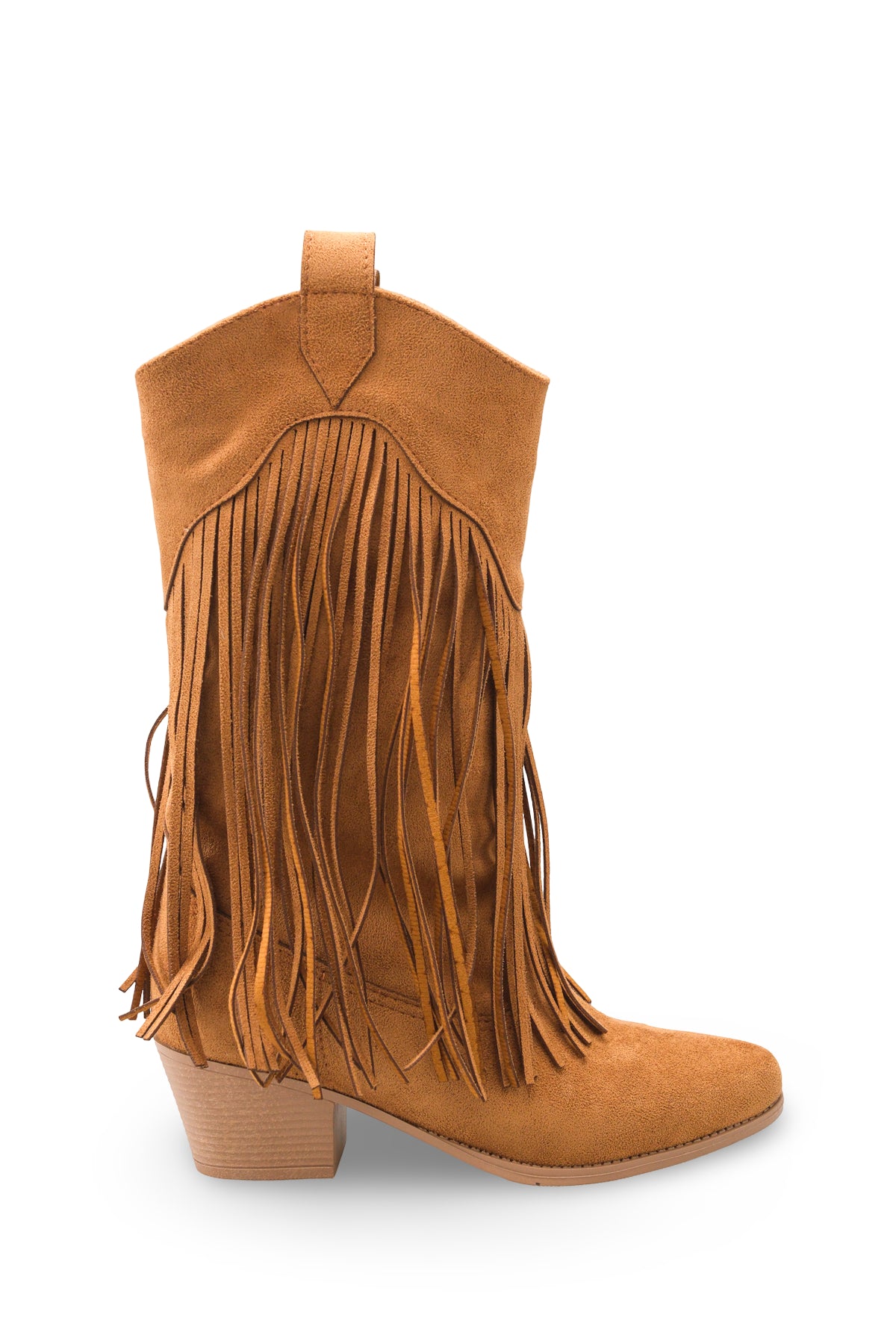 Riccon Phoebe Diva Kadın Püsküllü Western Çizme 0012897 Taba Süet