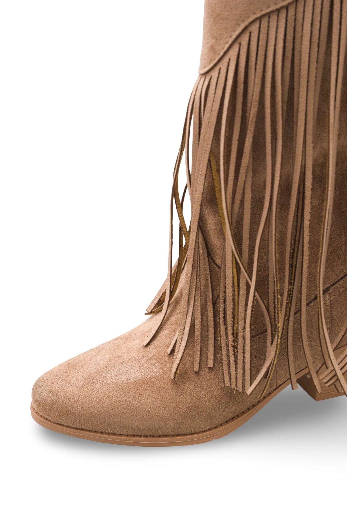 Riccon Phoebe Diva Kadın Püsküllü Western Çizme 0012897 Vizon Süet