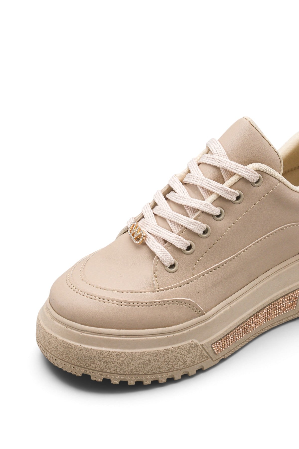 Riccon Phoebe Sola Kadın Sneaker 0012905 Bej Cilt