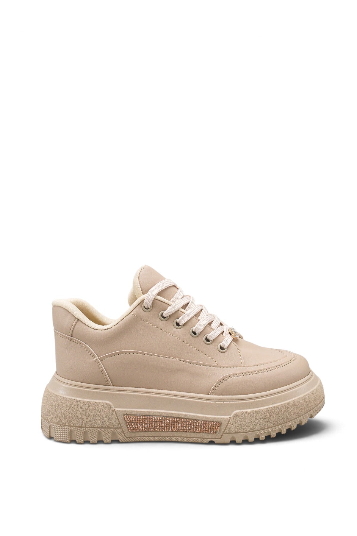 Riccon Phoebe Sola Kadın Sneaker 0012905 Bej Cilt