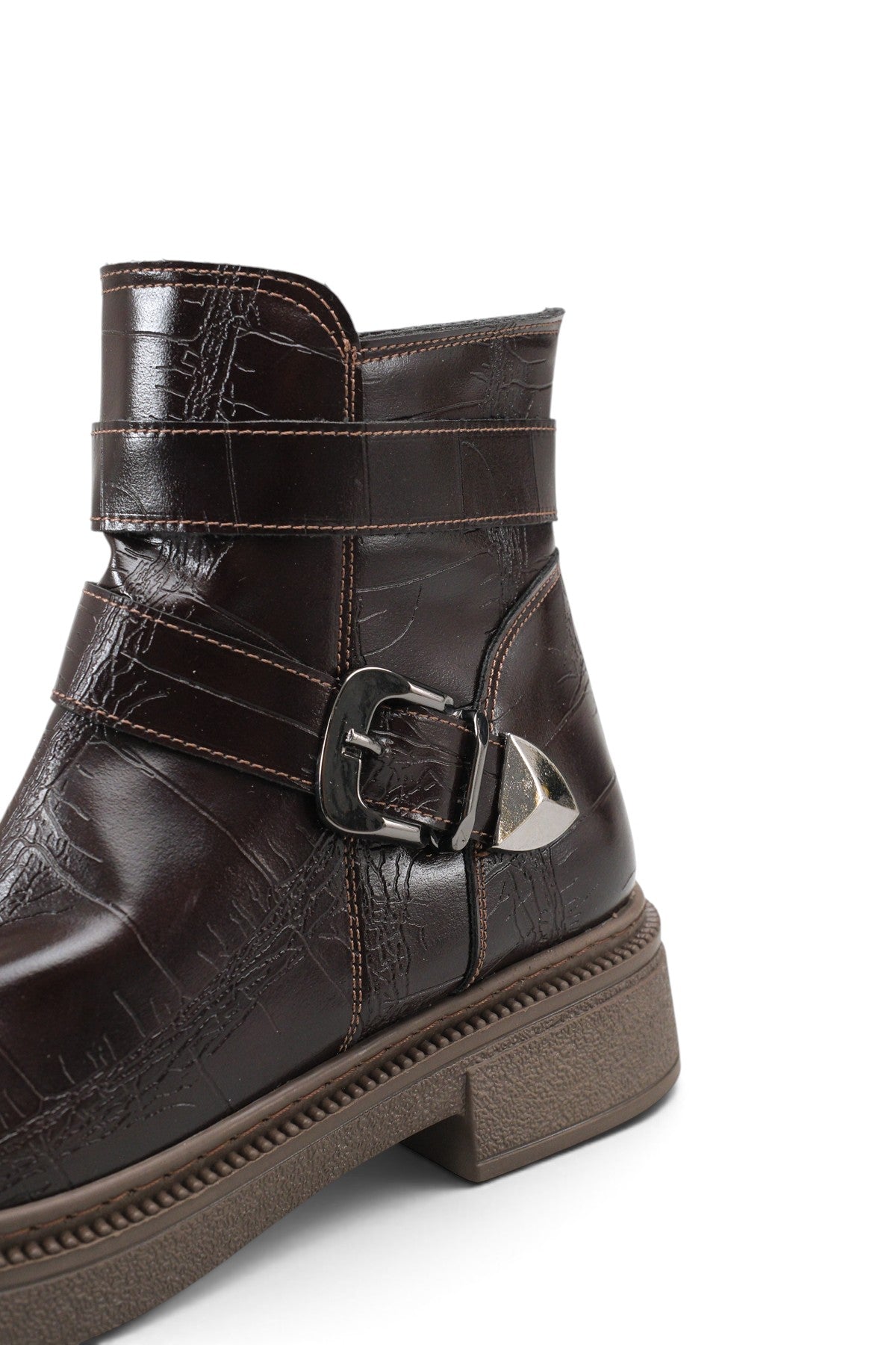 Riccon Rhea Alma Kadın Bot 0012305 Kahverengi Kroko