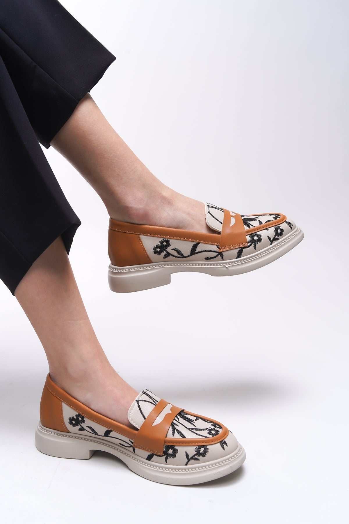 Riccon Safthaela Kadın Loafer 0012452 Taba - Riccon