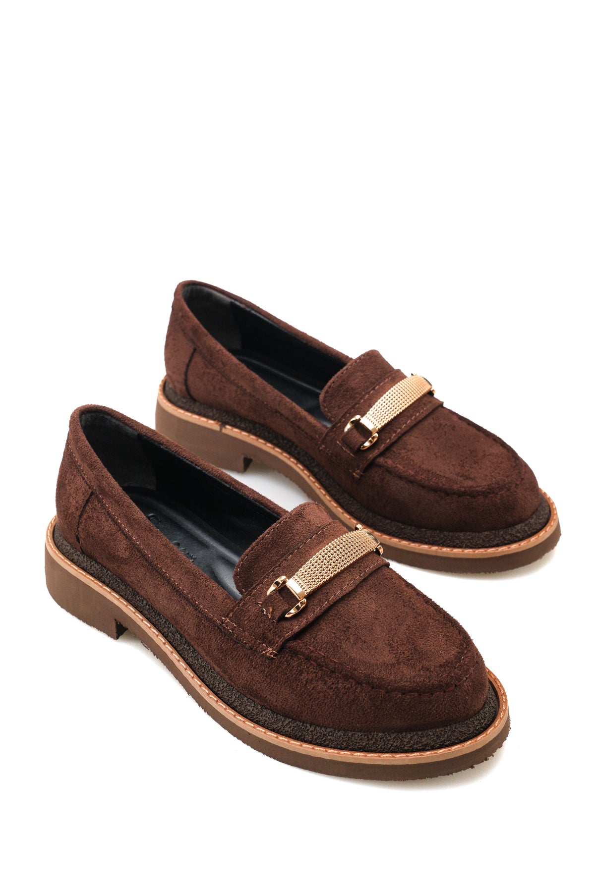 Riccon Selene Luce Kadın Loafer 00121501 Kahverengi Süet