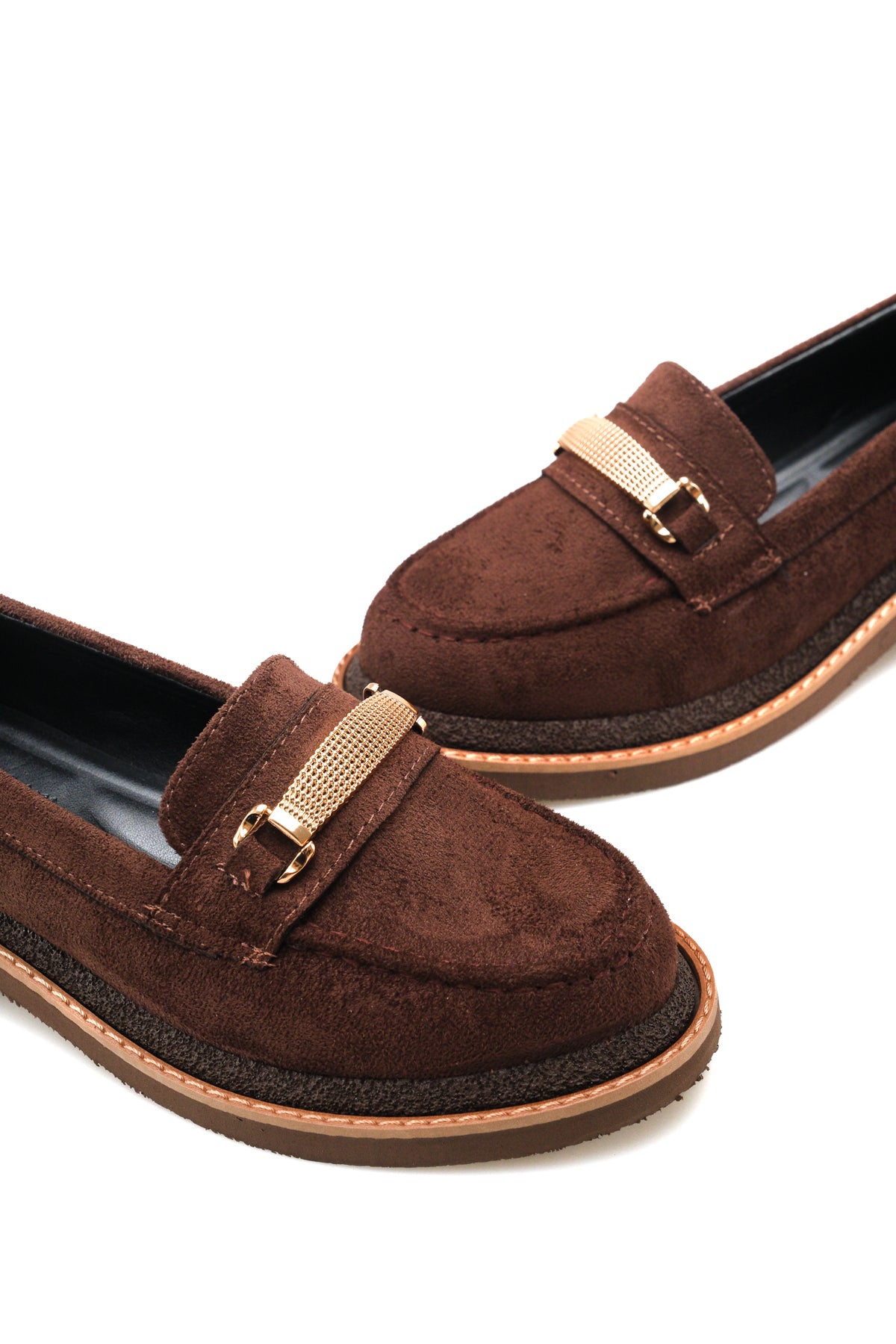 Riccon Selene Luce Kadın Loafer 00121501 Kahverengi Süet