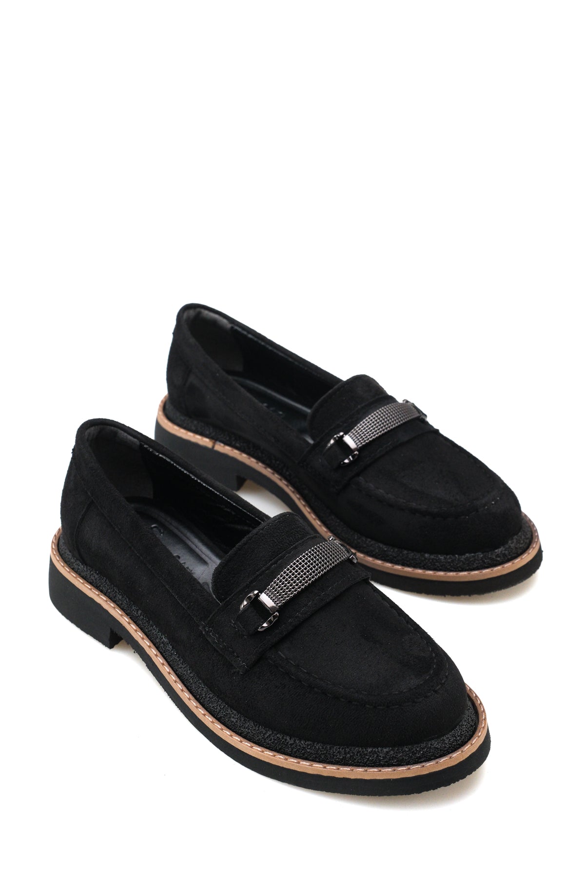Riccon Selene Luce Kadın Loafer 00121501 Siyah Süet