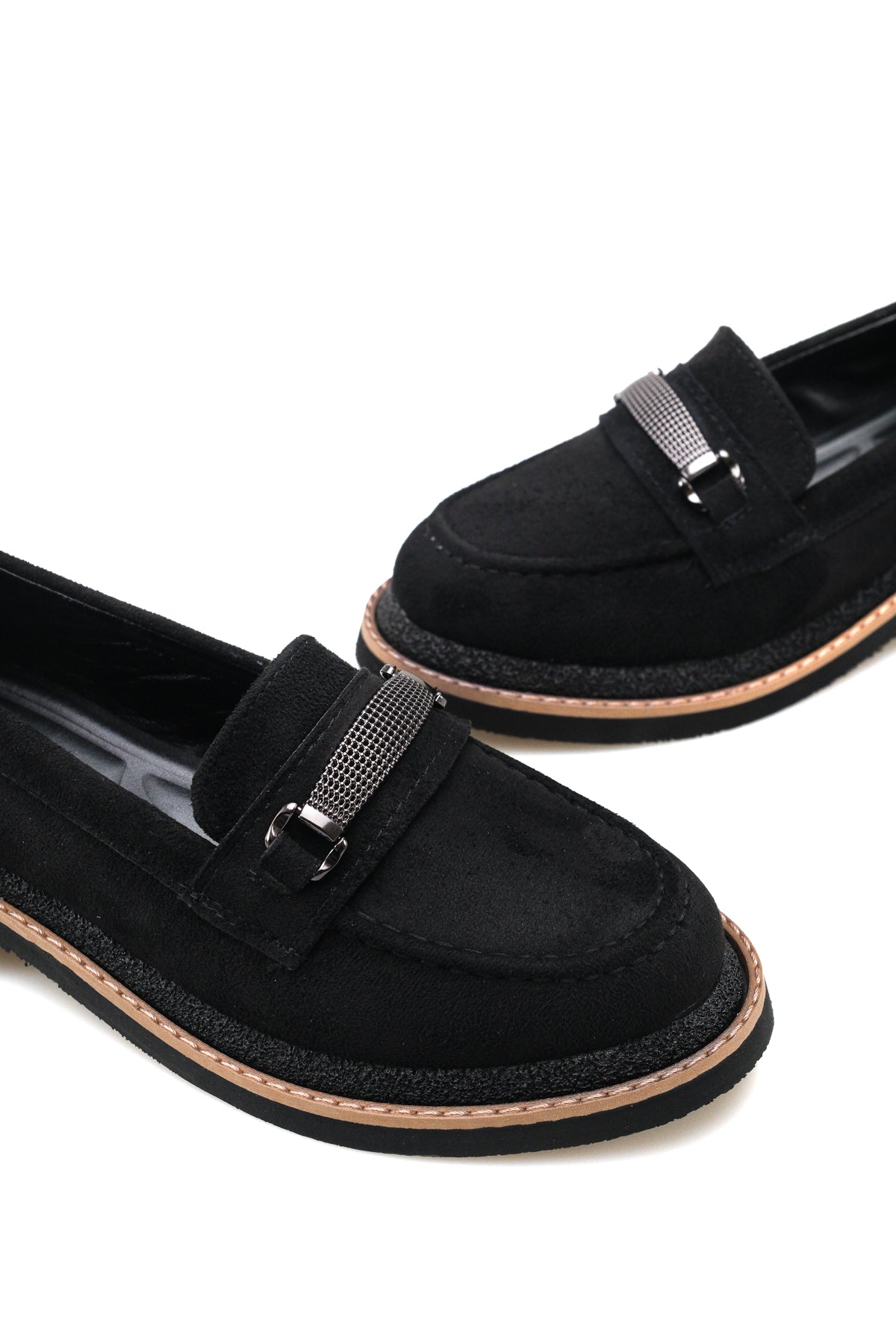 Riccon Selene Luce Kadın Loafer 00121501 Siyah Süet
