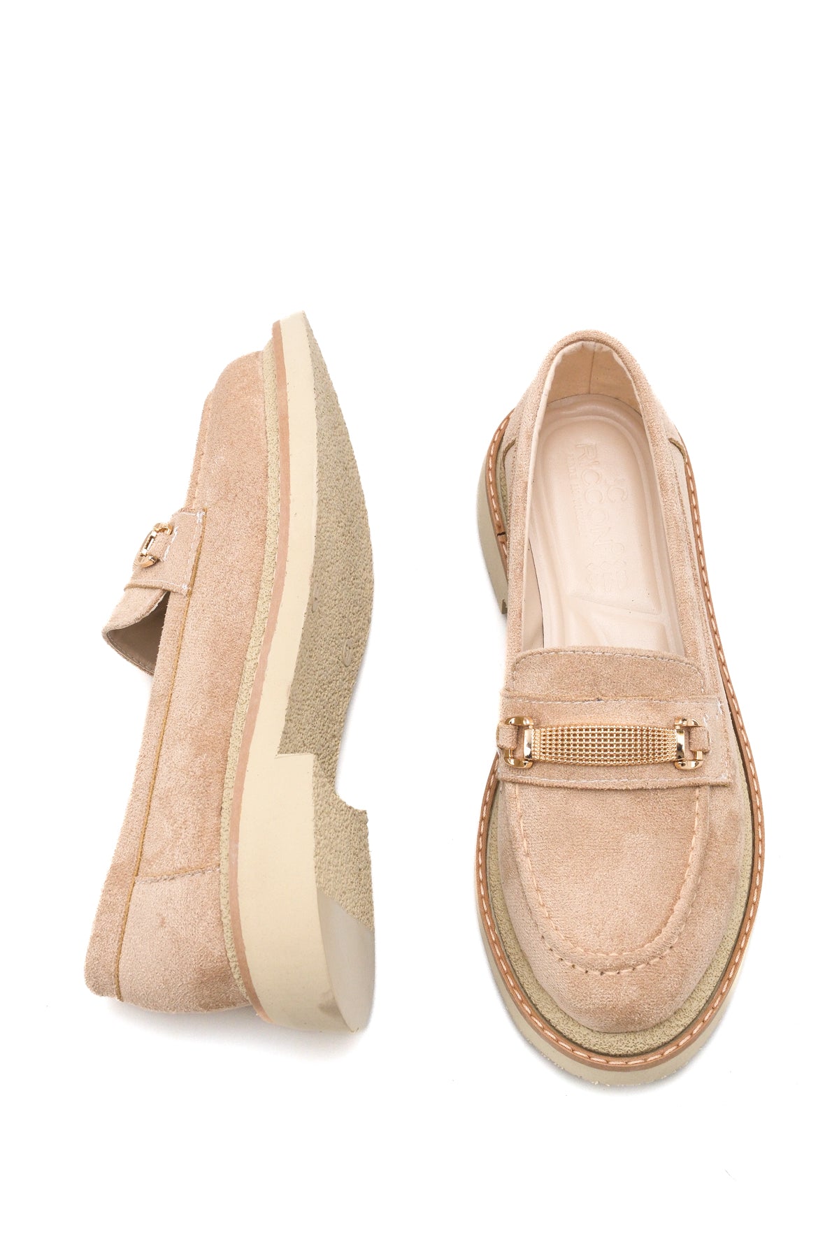 Riccon Selene Luce Kadın Loafer 00121501 Vizon Süet
