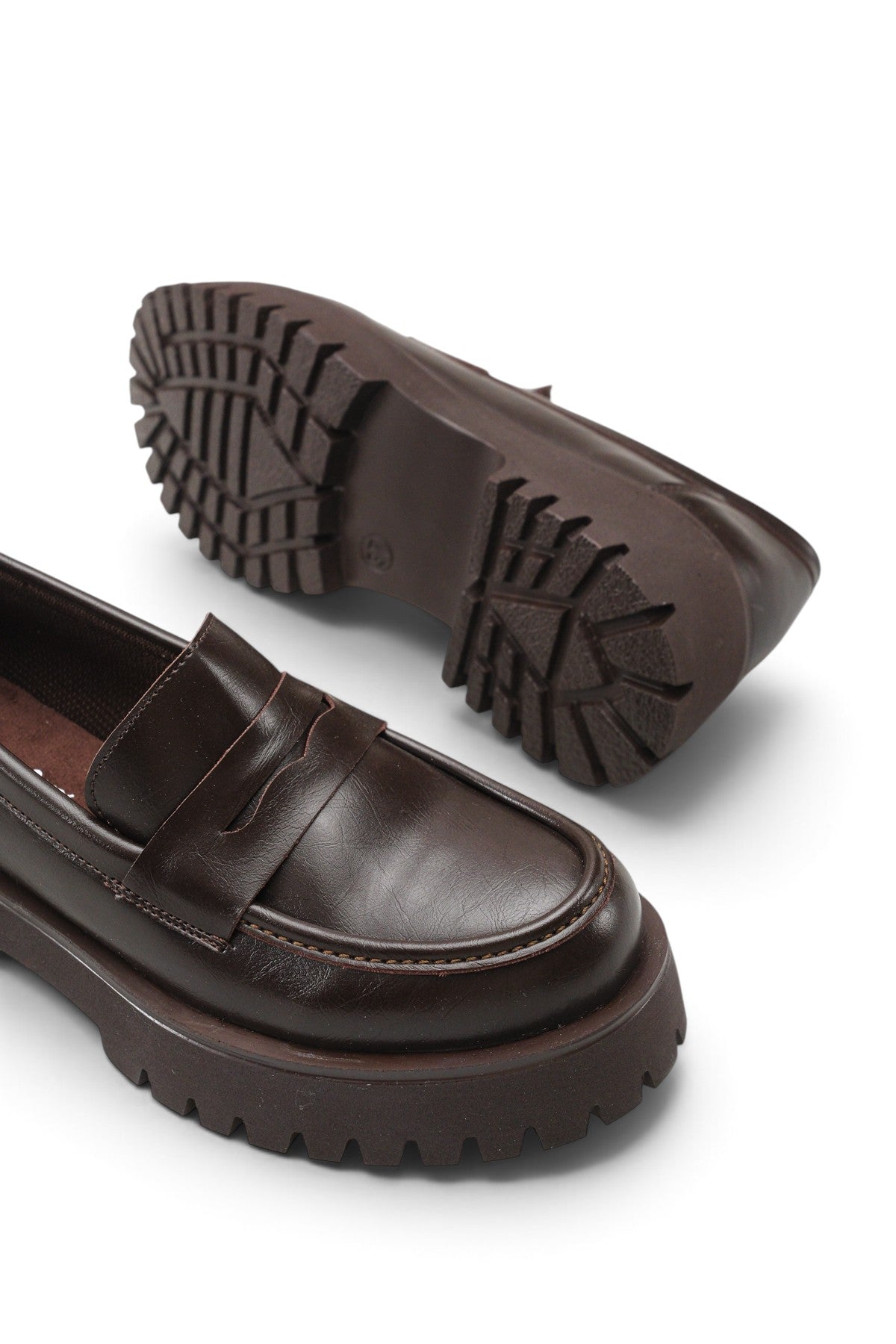 Riccon Selene Pia Kadın Loafer 0012301 Kahverengi Cilt