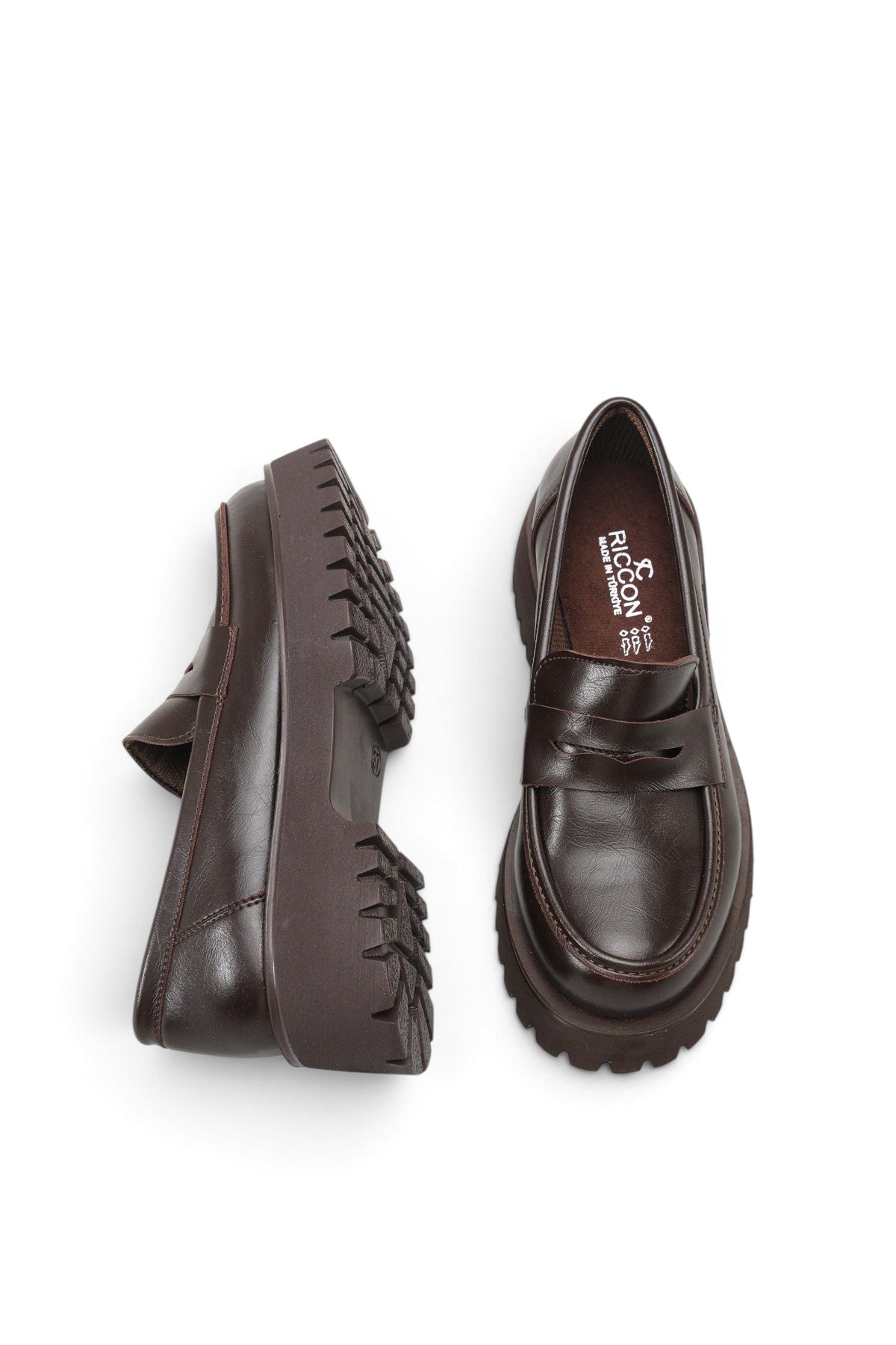 Riccon Selene Pia Kadın Loafer 0012301 Kahverengi Cilt