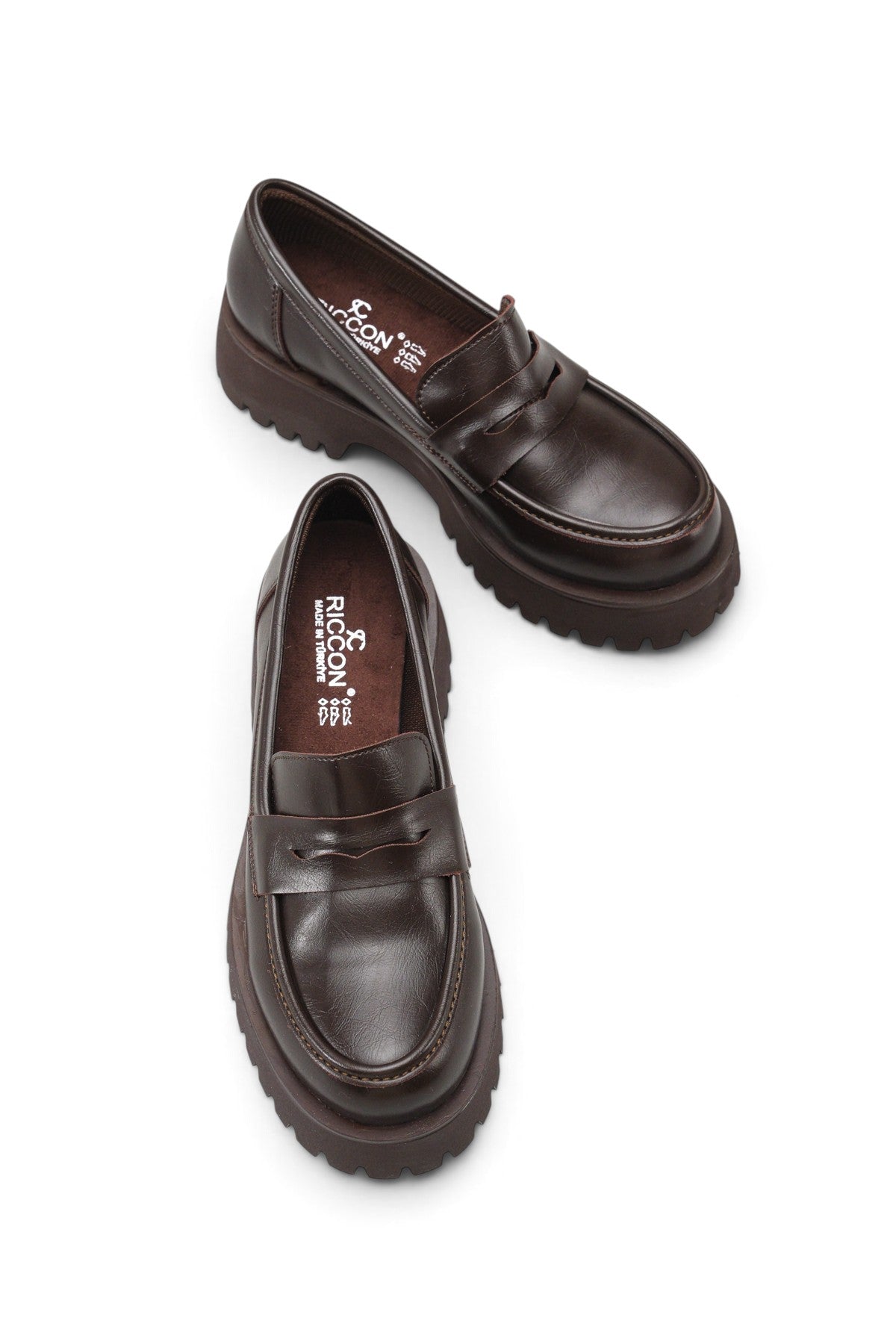 Riccon Selene Pia Kadın Loafer 0012301 Kahverengi Cilt