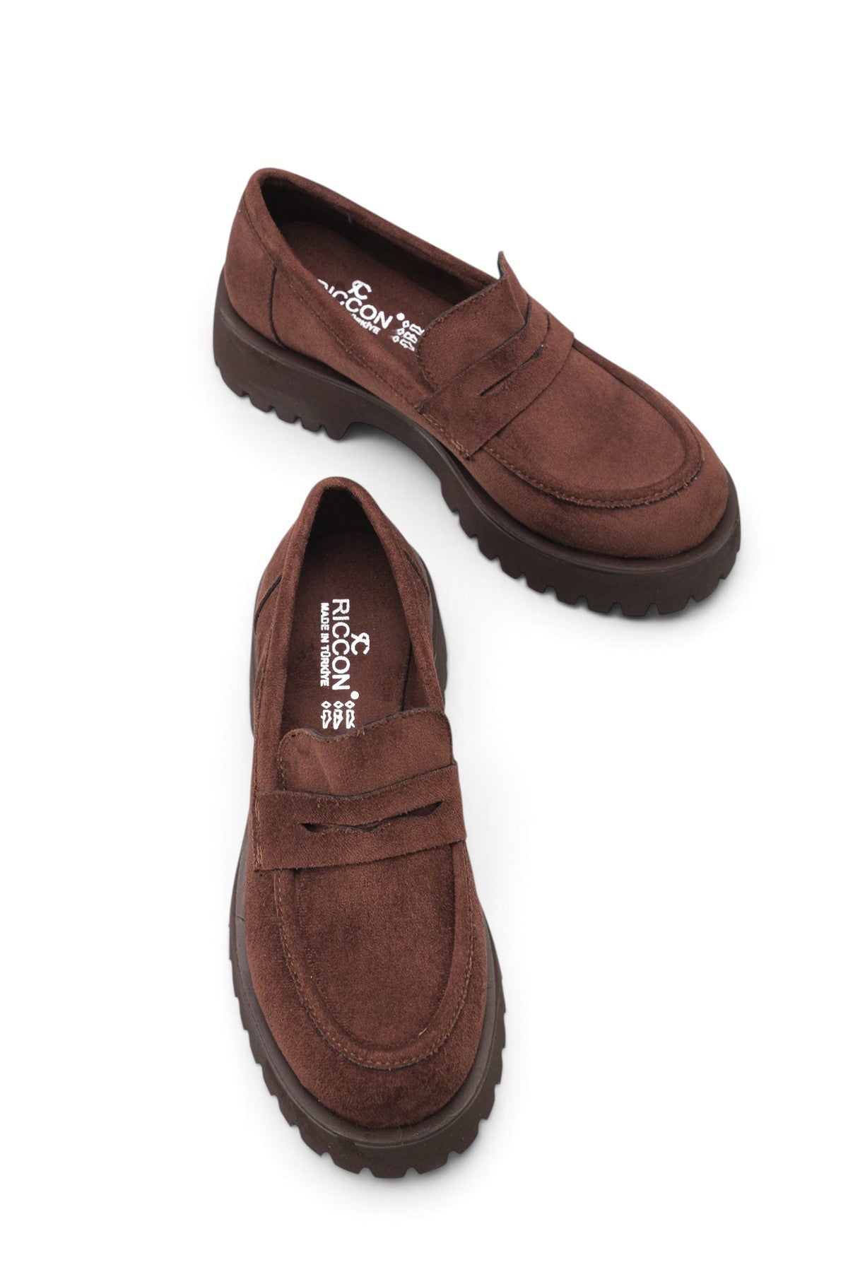 Riccon Selene Pia Kadın Loafer 0012301 Kahverengi Süet