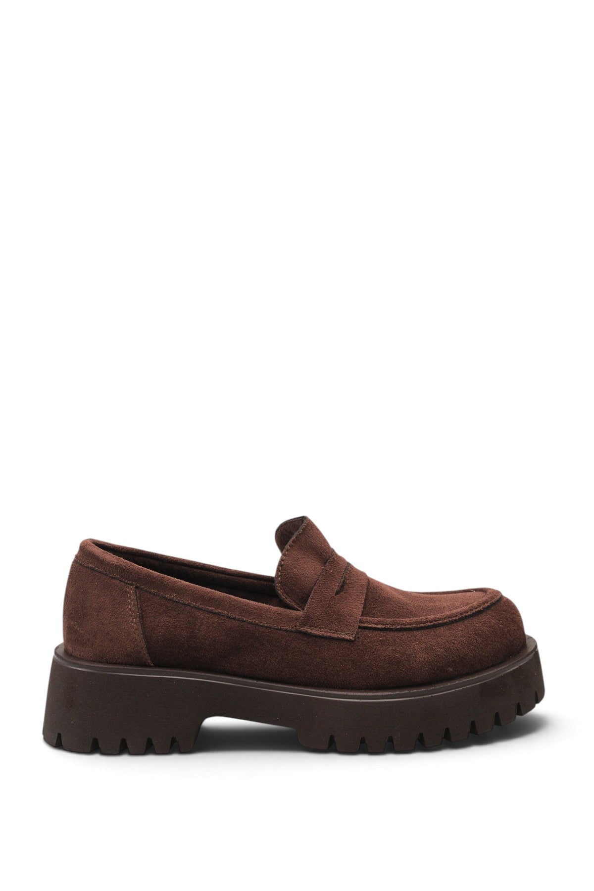 Riccon Selene Pia Kadın Loafer 0012301 Kahverengi Süet