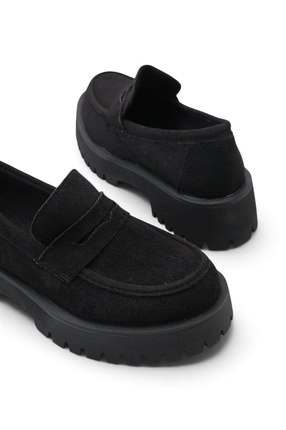 Riccon Selene Pia Kadın Loafer 0012301 Siyah Süet